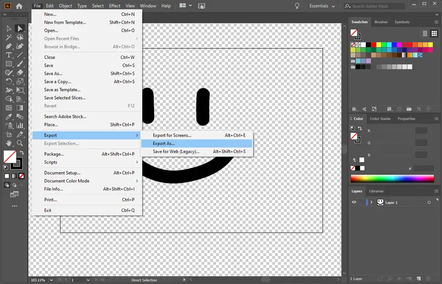 Transparency in Illustrator 