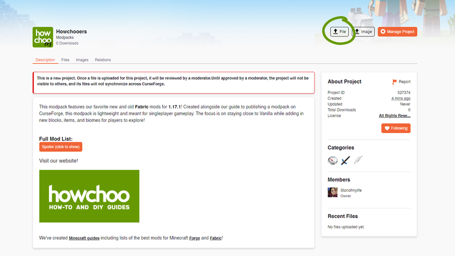 How to Upload and Publish your Custom Modpack on Curseforge