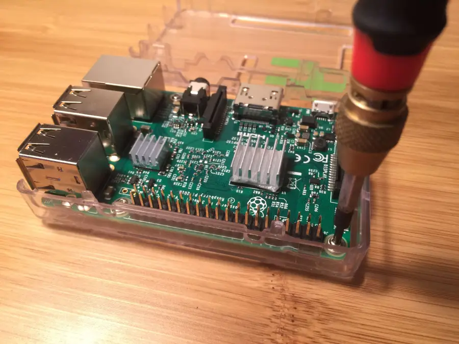 putting a raspberry pi into its case